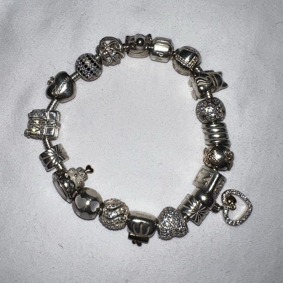 Authentic Completed Pandora Bracelet RARE RETIRED Charms. Gold Silver Two Tone - Picture 3 of 5